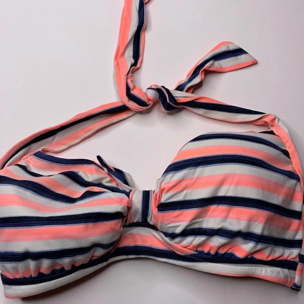 Seafolly Pink Striped Bikini Top Size 8